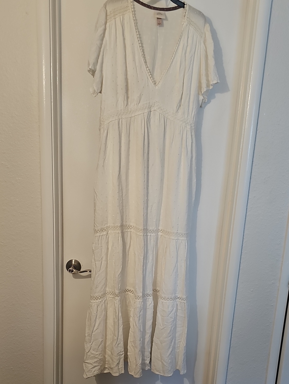 Knox Rose Cream V-Neck Tiered Maxi Dress